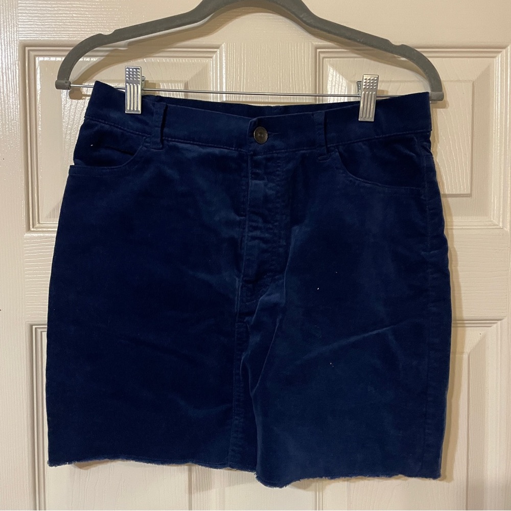 denim suede high waisted skirt